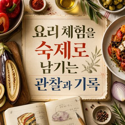 요리 체험을 숙제로 남기는 관찰과 기록