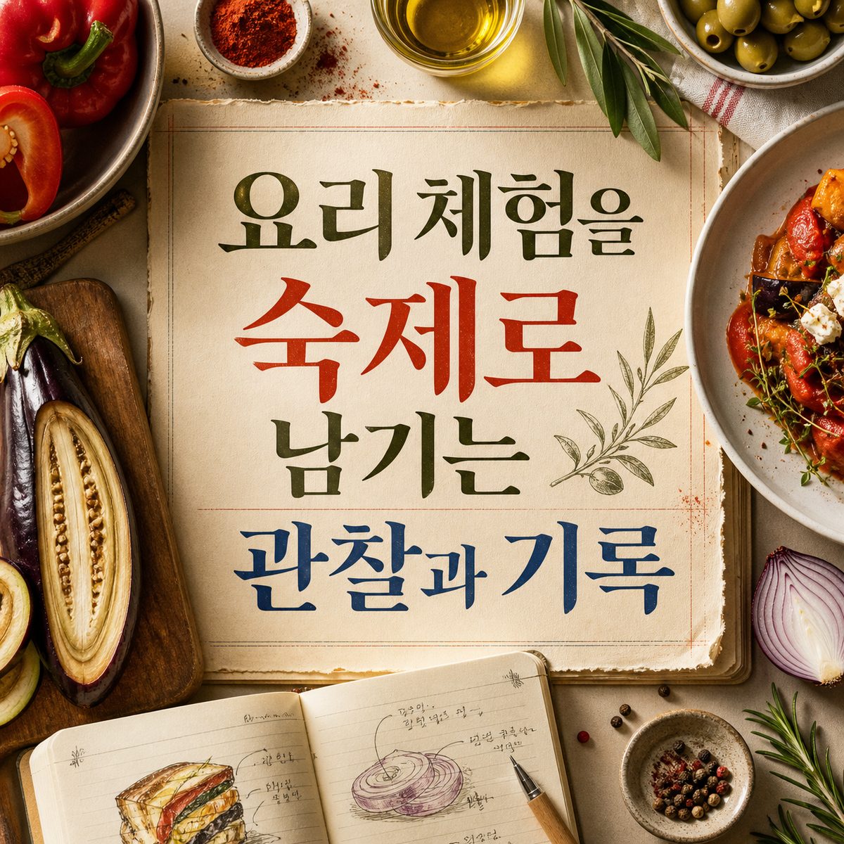 요리 체험을 숙제로 남기는 관찰과 기록