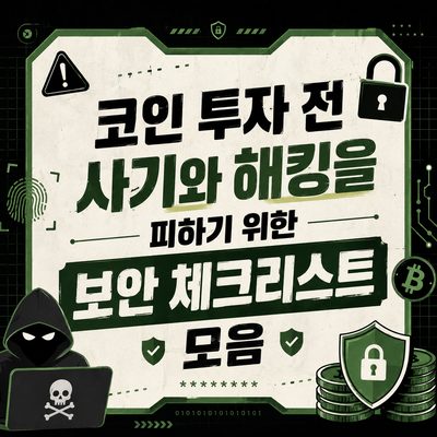 코인 투자 전 사기와 해킹을 피하기 위한 보안 체크리스트 모음