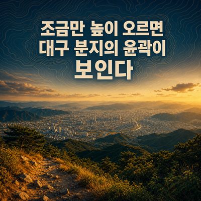 조금만 높이 오르면 대구 분지의 윤곽이 보인다
