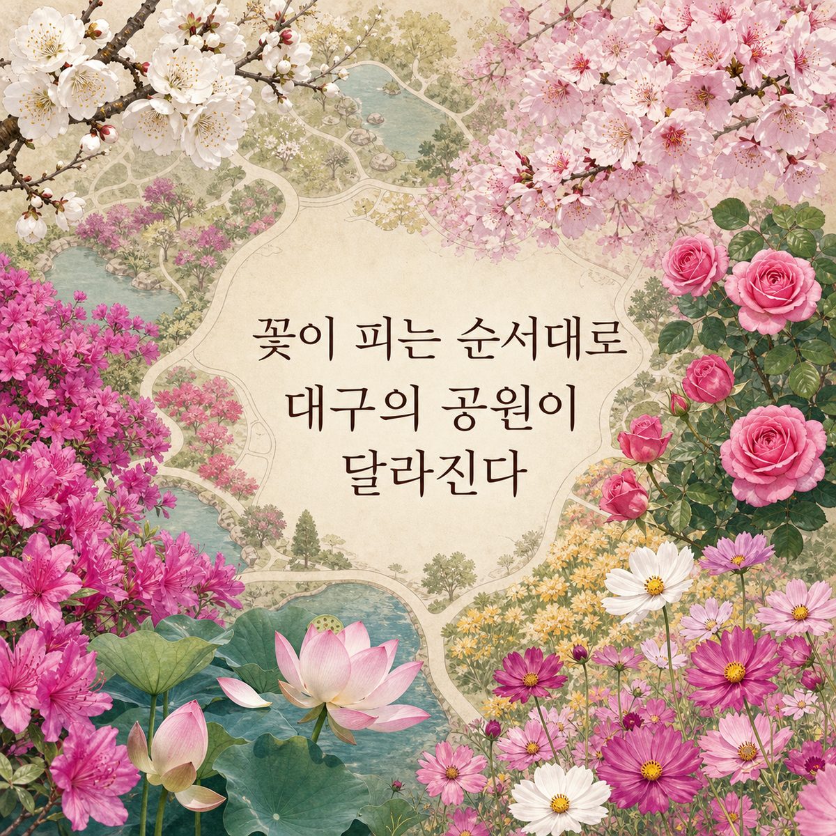 꽃이 피는 순서대로 대구의 공원이 달라진다