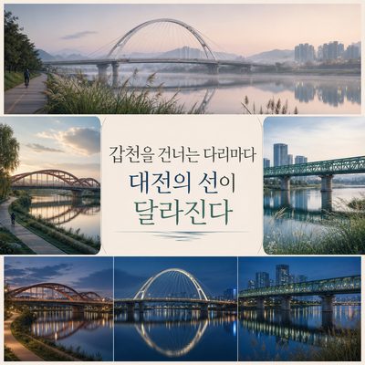 갑천을 건너는 다리마다 대전의 선이 달라진다
