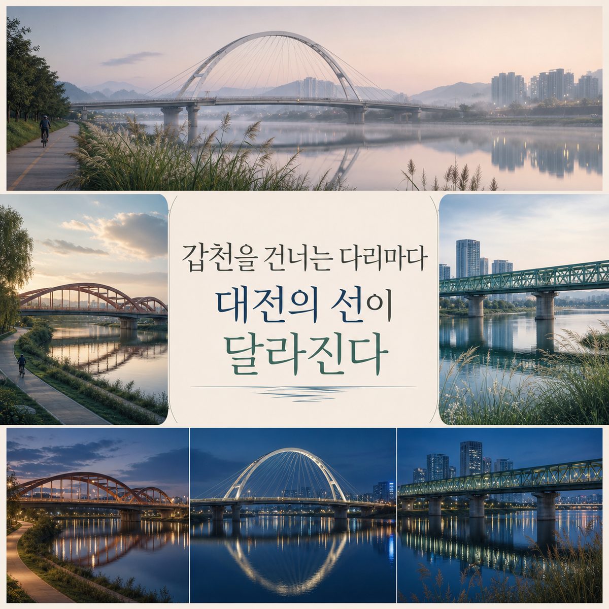 갑천을 건너는 다리마다 대전의 선이 달라진다