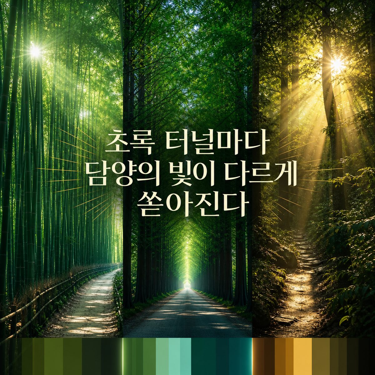 초록 터널마다 담양의 빛이 다르게 쏟아진다