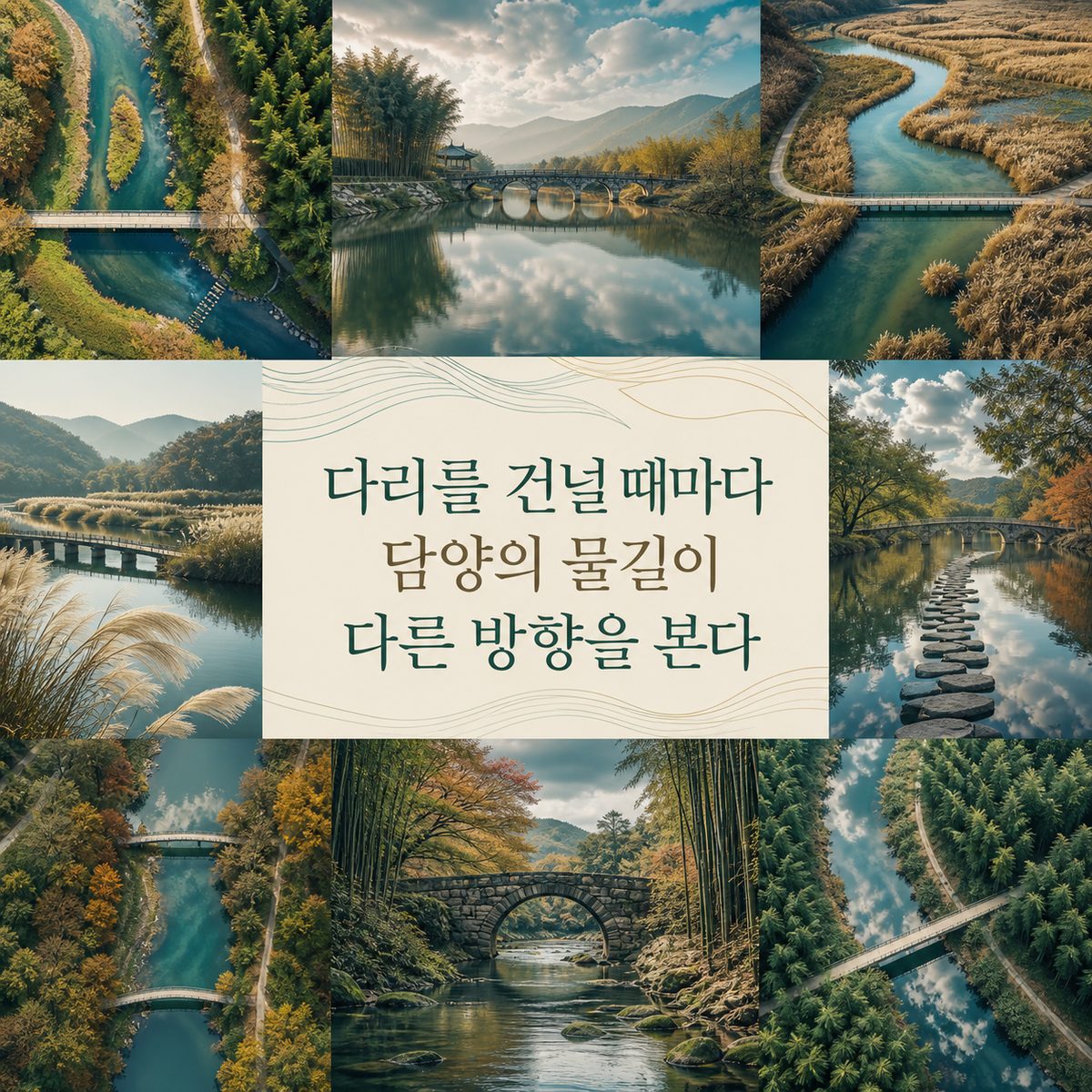 다리를 건널 때마다 담양의 물길이 다른 방향을 본다