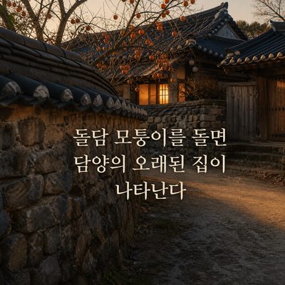 돌담 모퉁이를 돌면 담양의 오래된 집이 나타난다