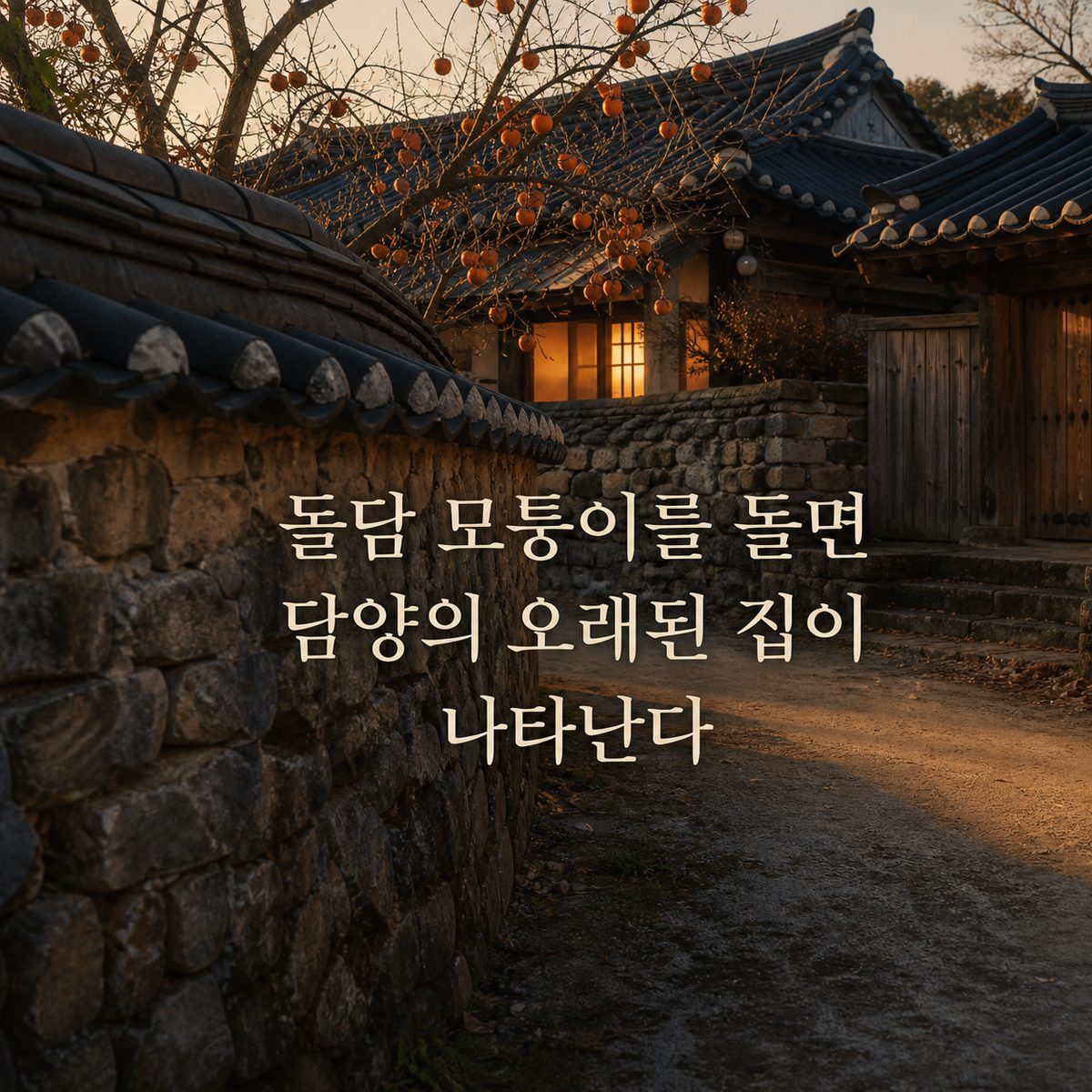 돌담 모퉁이를 돌면 담양의 오래된 집이 나타난다