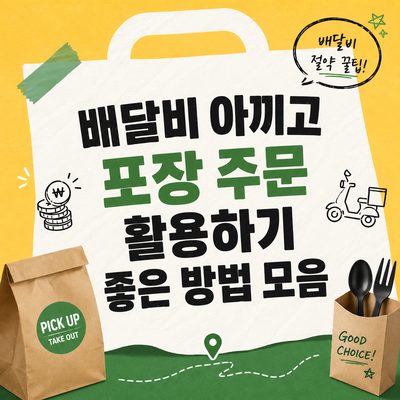 배달비 아끼고 포장 주문 활용하기 좋은 방법 모음