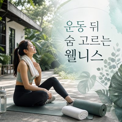 운동 뒤 숨을 고르는 뎀시 힐 웰니스