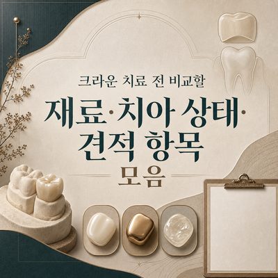 크라운 치료 전 비교할 재료·치아 상태·견적 항목 모음