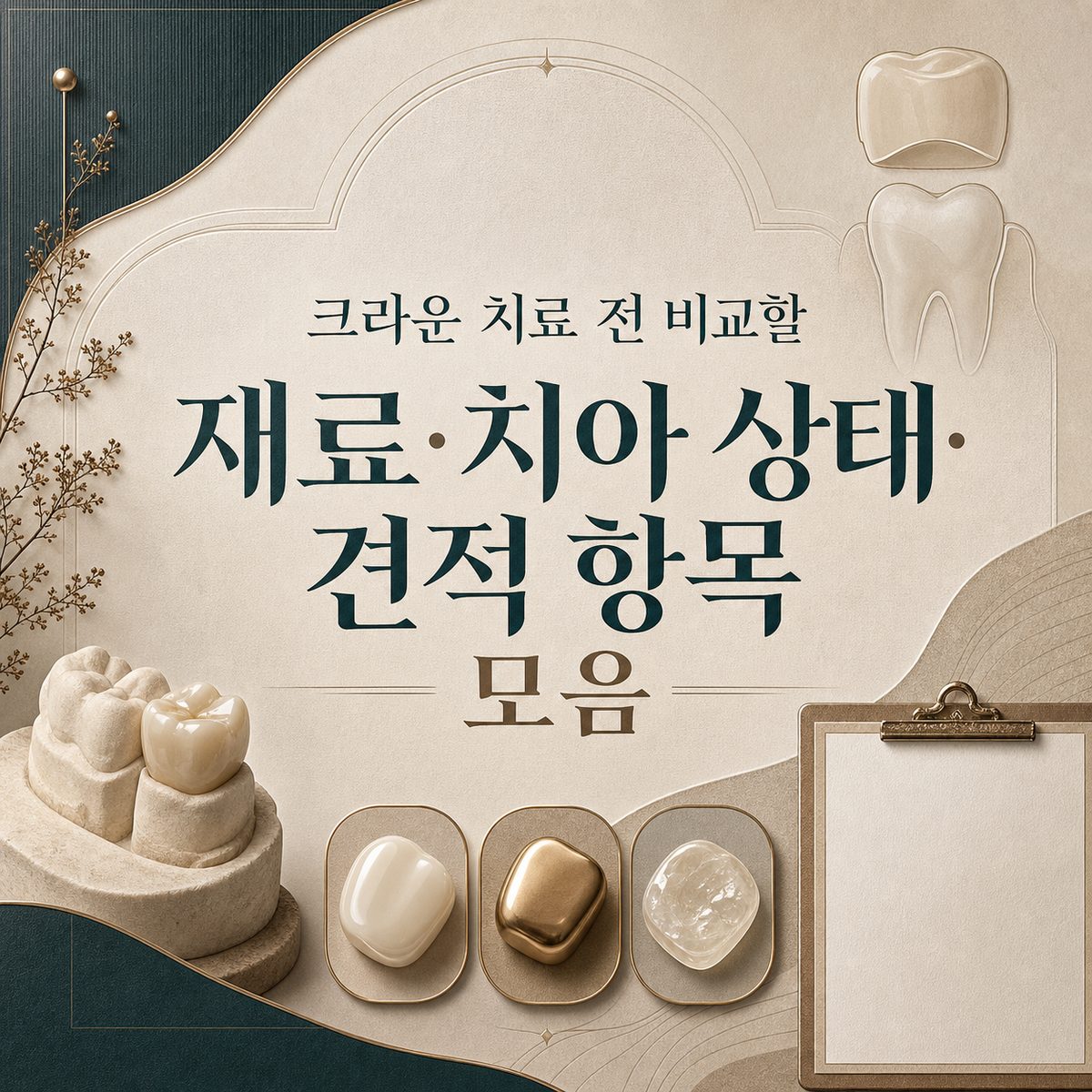 크라운 치료 전 비교할 재료·치아 상태·견적 항목 모음