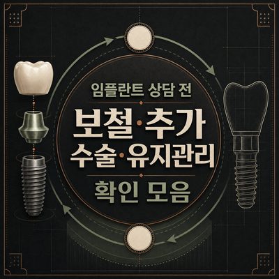 임플란트 상담 전 보철·추가 수술·유지관리 확인 모음