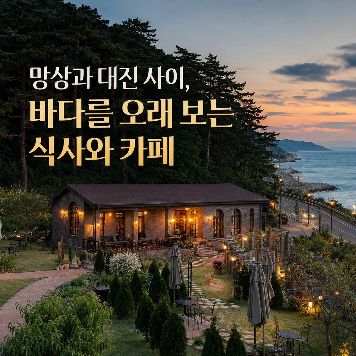 망상과 대진 사이, 바다를 오래 보는 식사와 카페