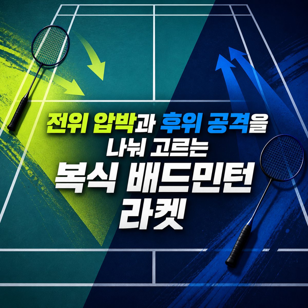 전위 압박과 후위 공격을 나눠 고르는 복식 배드민턴 라켓