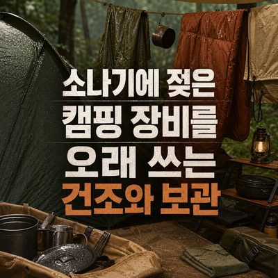 소나기에 젖은 캠핑 장비를 오래 쓰는 건조와 보관