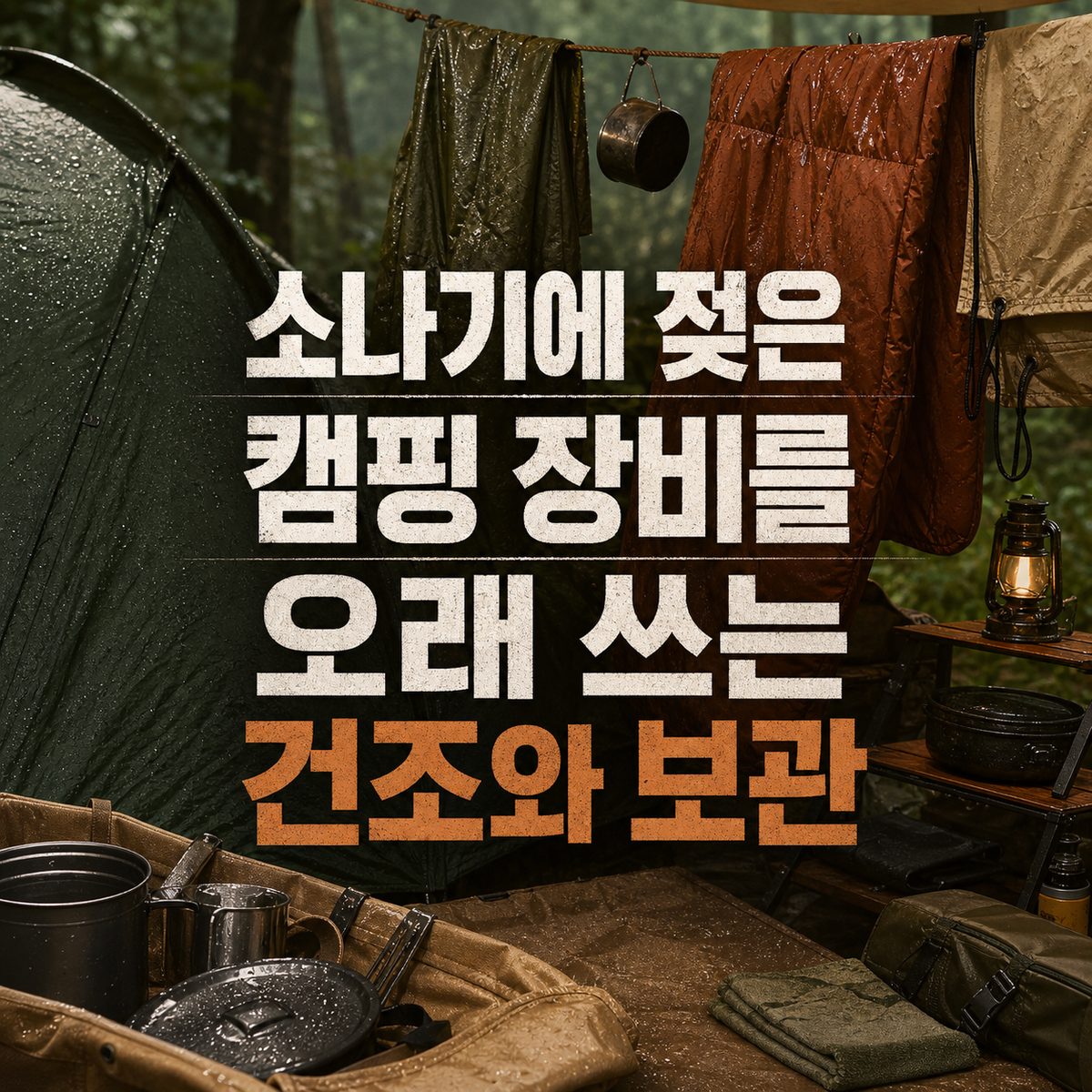 소나기에 젖은 캠핑 장비를 오래 쓰는 건조와 보관