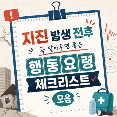 지진 발생 전후 꼭 알아두면 좋은 행동요령 체크리스트 모음
