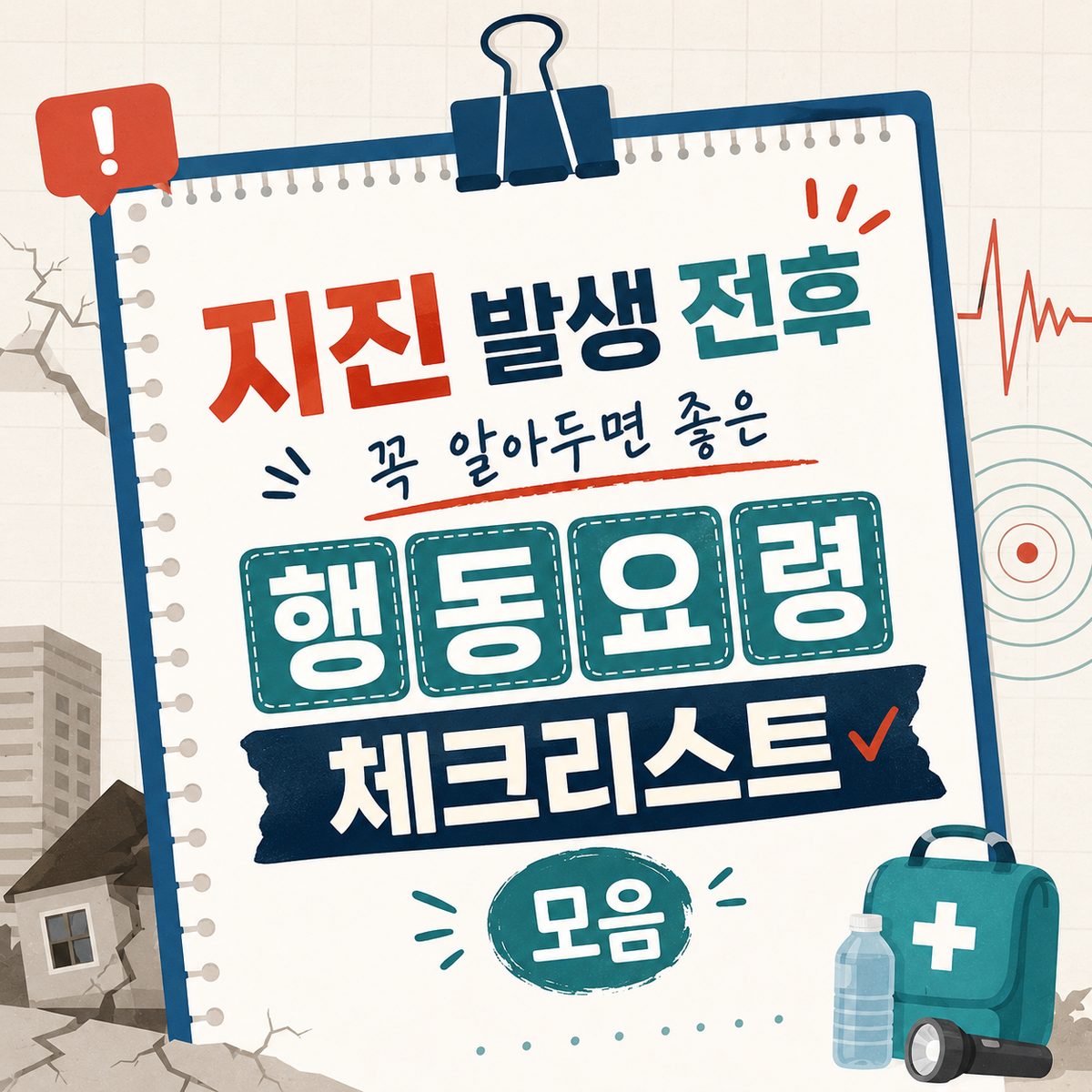 지진 발생 전후 꼭 알아두면 좋은 행동요령 체크리스트 모음