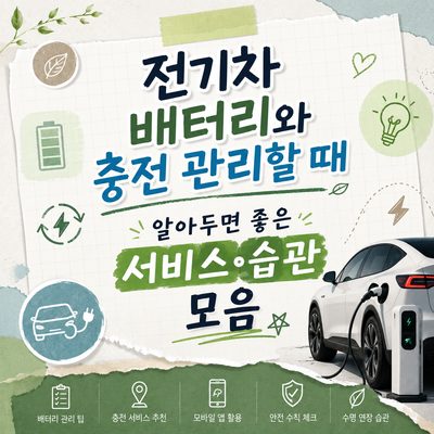 전기차 배터리와 충전 관리할 때 알아두면 좋은 서비스·습관 모음
