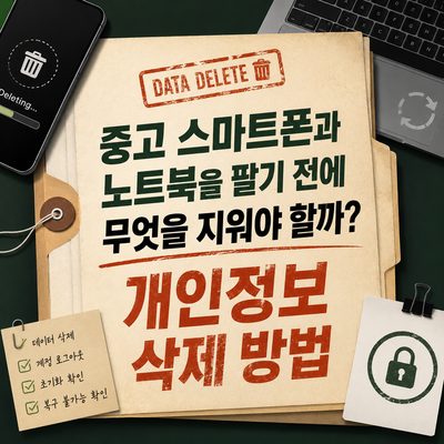 중고 스마트폰과 노트북을 팔기 전에 무엇을 지워야 할까? 개인정보 삭제 방법