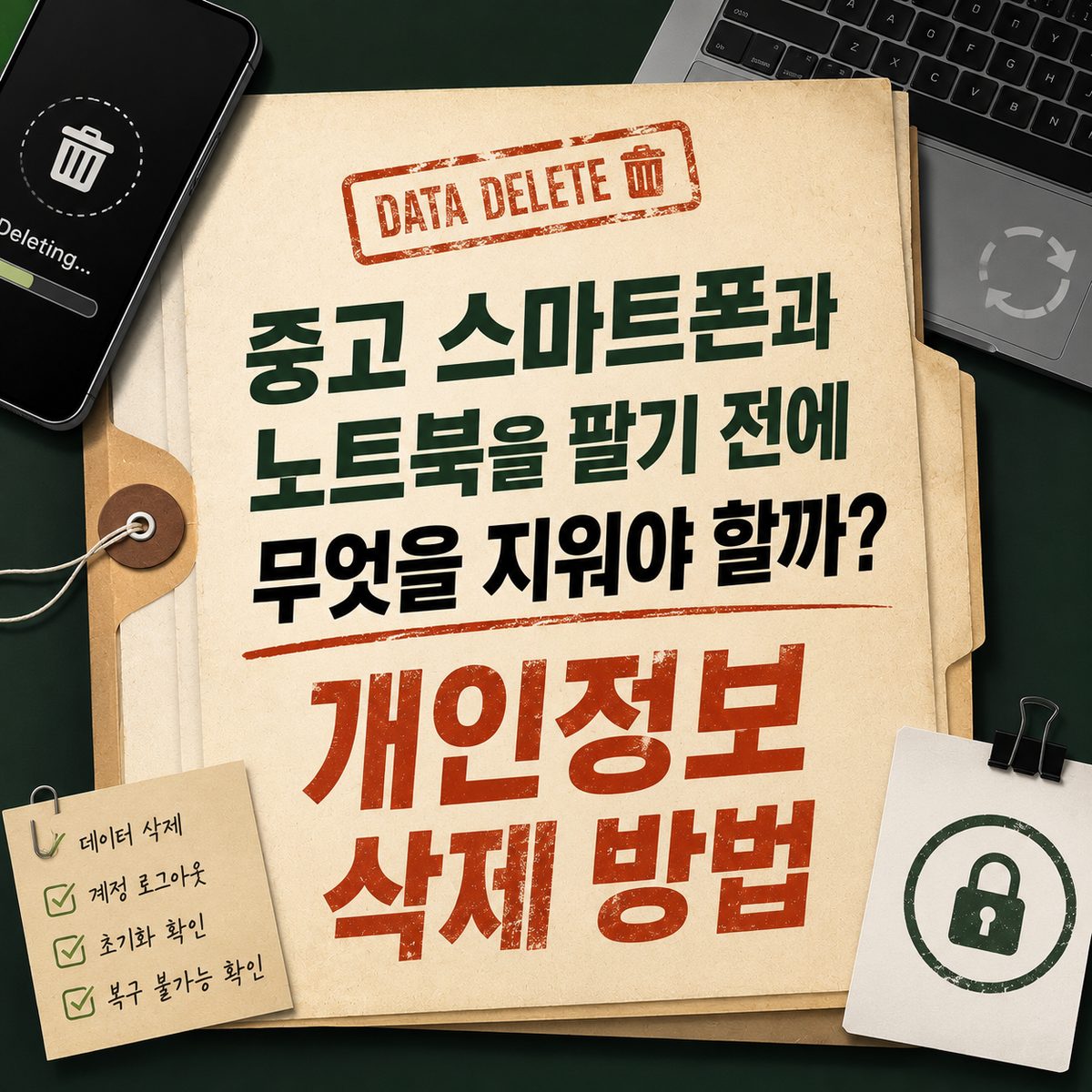 중고 스마트폰과 노트북을 팔기 전에 무엇을 지워야 할까? 개인정보 삭제 방법