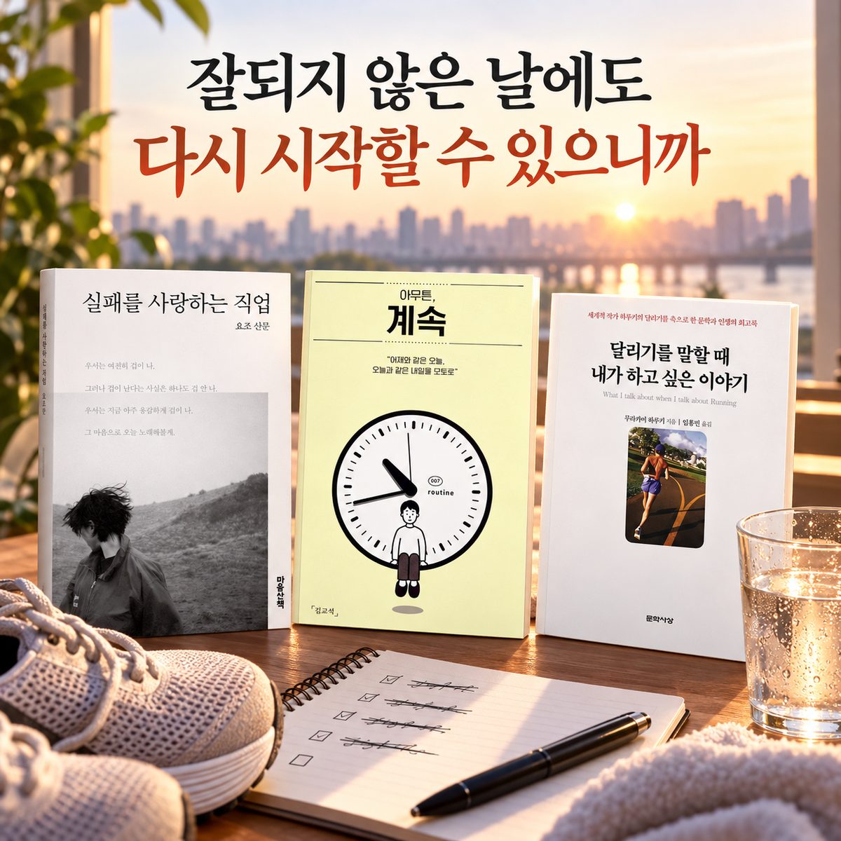 잘되지 않은 날에도 다시 시작할 수 있으니까