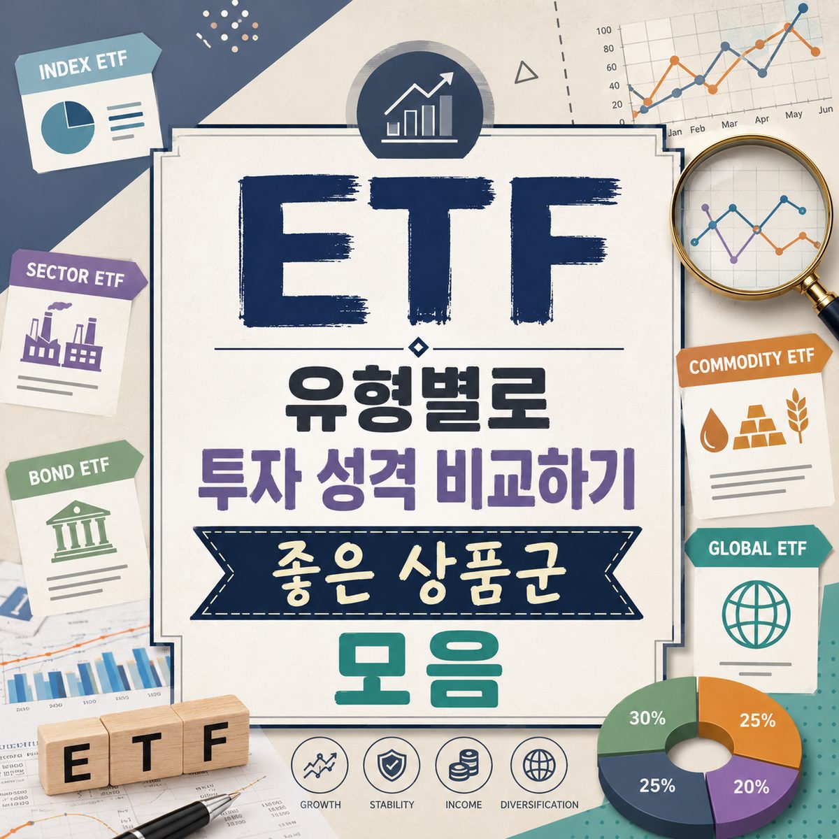 ETF 유형별로 투자 성격 비교하기 좋은 상품군 모음
