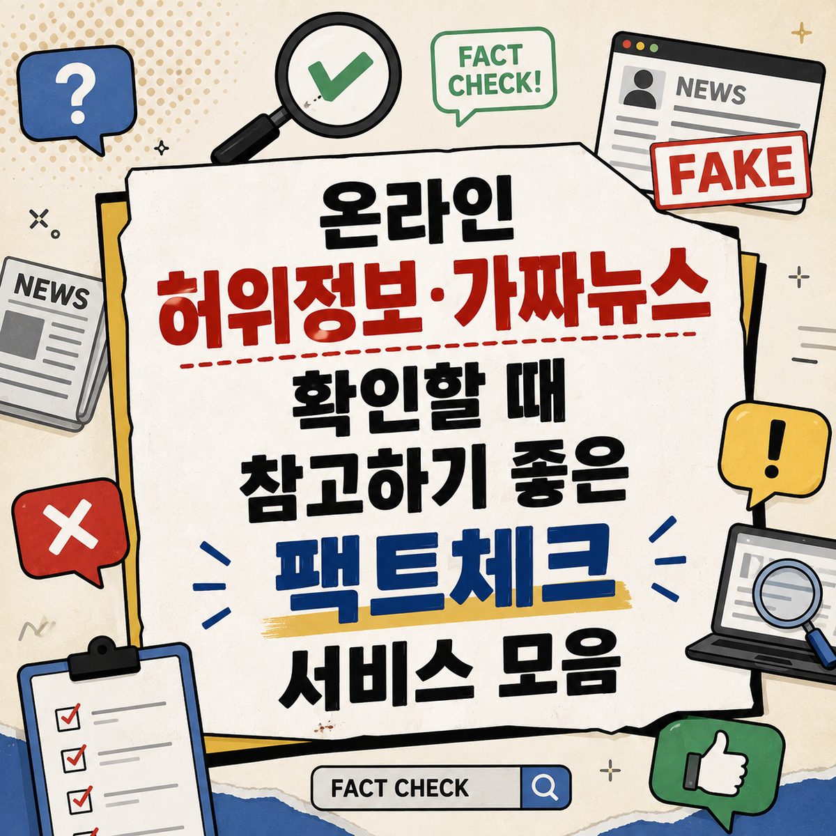 온라인 허위정보·가짜뉴스 확인할 때 참고하기 좋은 팩트체크 서비스 모음