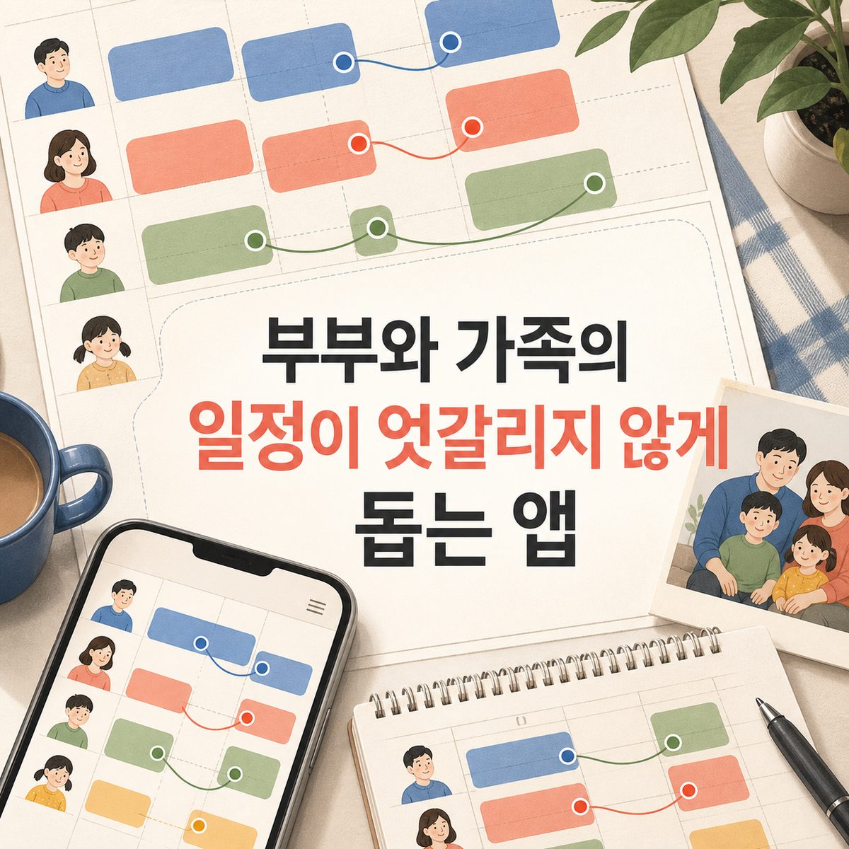 부부와 가족의 일정이 엇갈리지 않게 돕는 앱