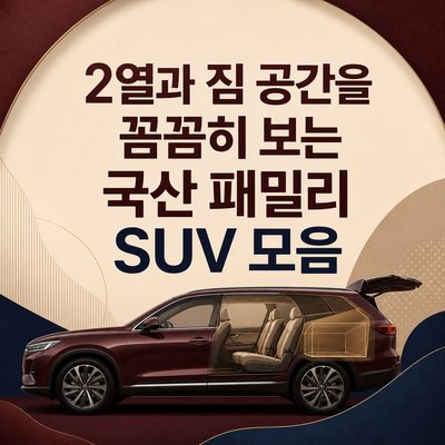 2열과 짐 공간을 꼼꼼히 보는 국산 패밀리 SUV 모음