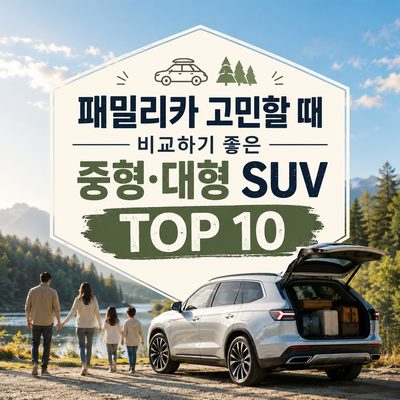 패밀리카 고민할 때 비교하기 좋은 중형·대형 SUV TOP 10