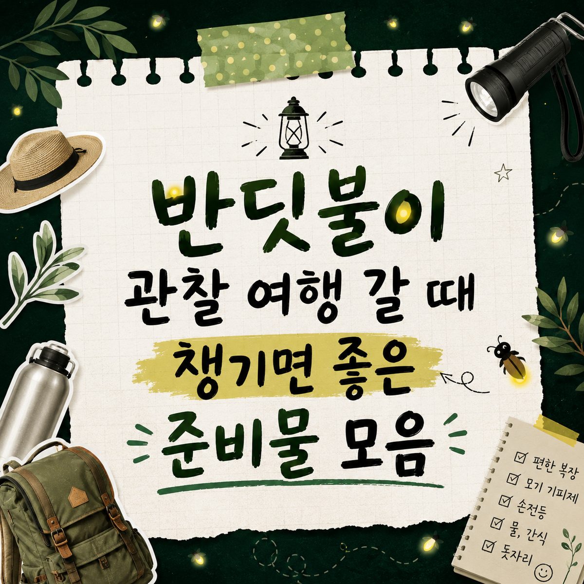 반딧불이 관찰 여행 갈 때 챙기면 좋은 준비물 모음