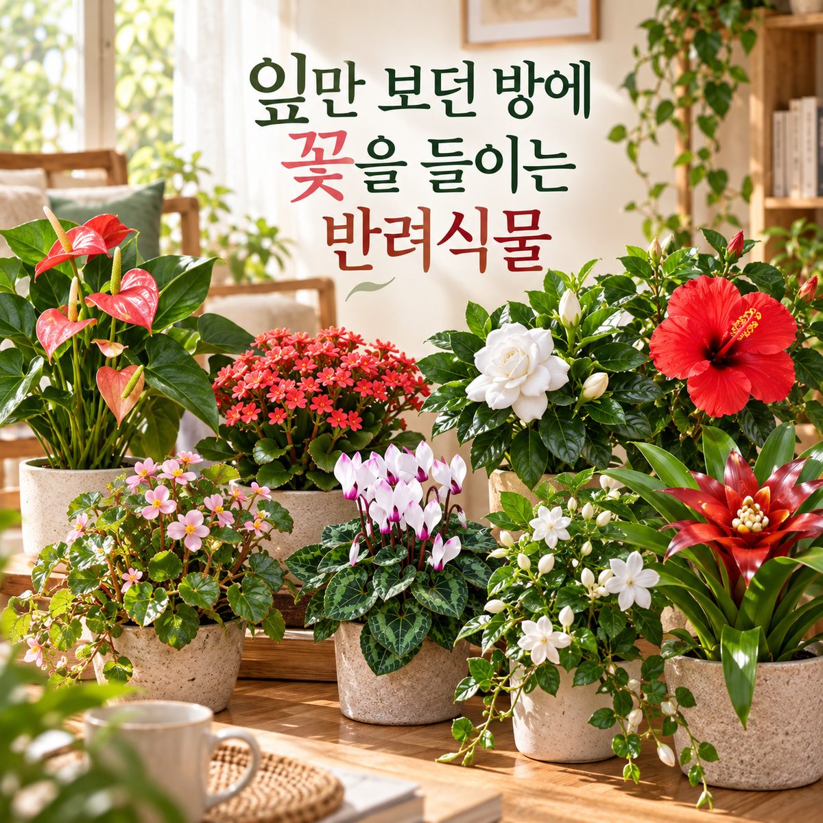 잎만 보던 방에 꽃을 들이는 반려식물