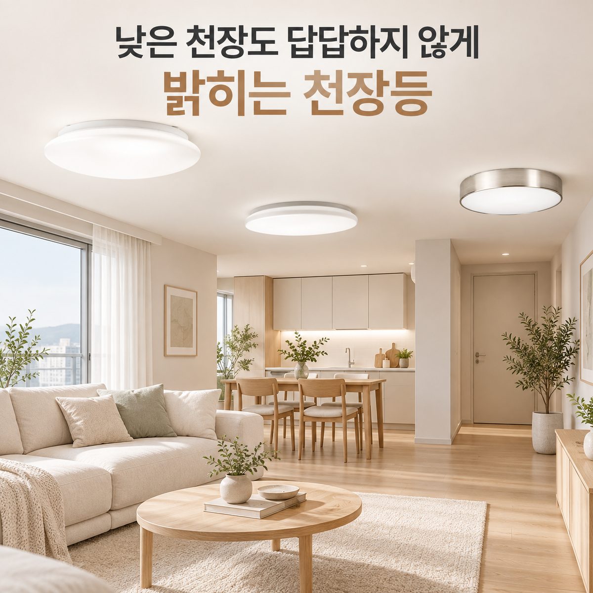 낮은 천장도 답답하지 않게 밝히는 천장등