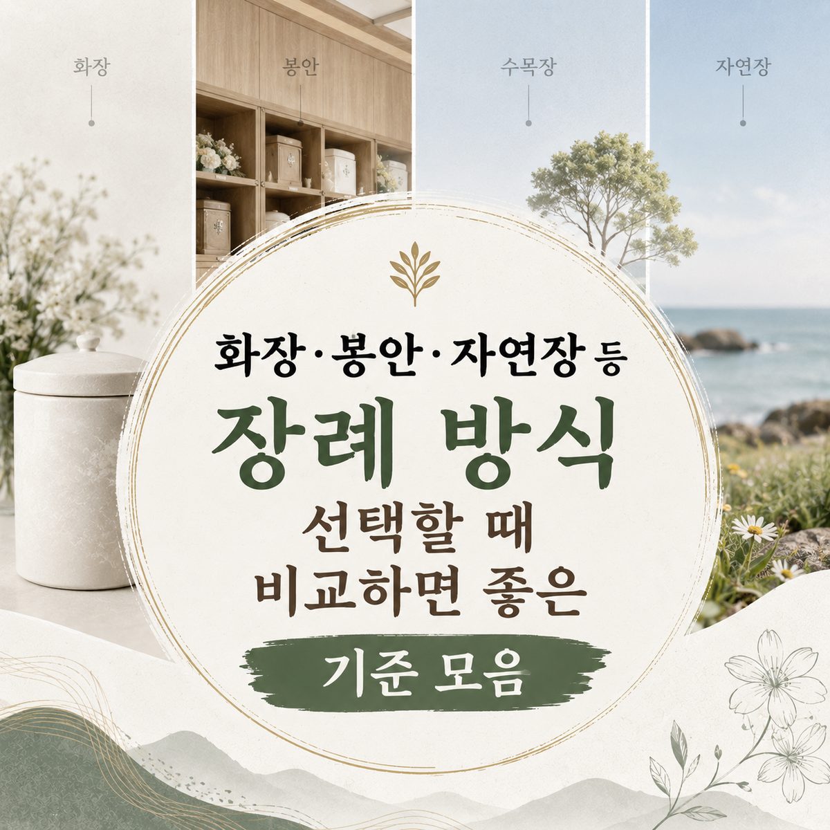 화장·봉안·자연장 등 장례 방식 선택할 때 비교하면 좋은 기준 모음