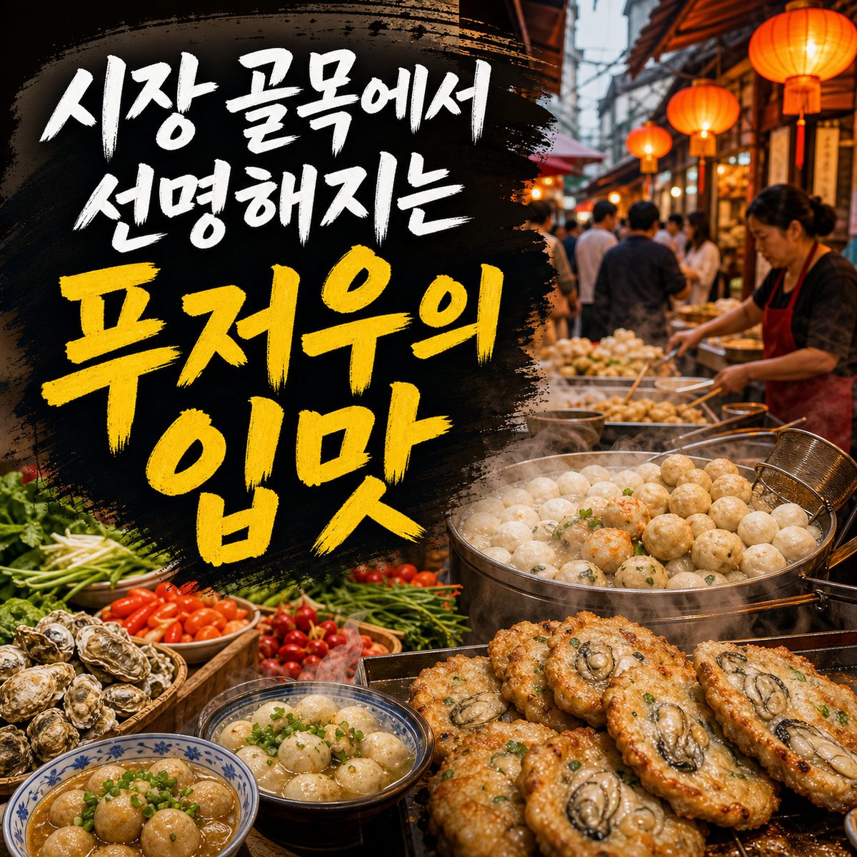 시장 골목에서 푸저우의 입맛이 선명해진다