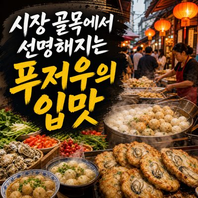 시장 골목에서 푸저우의 입맛이 선명해진다