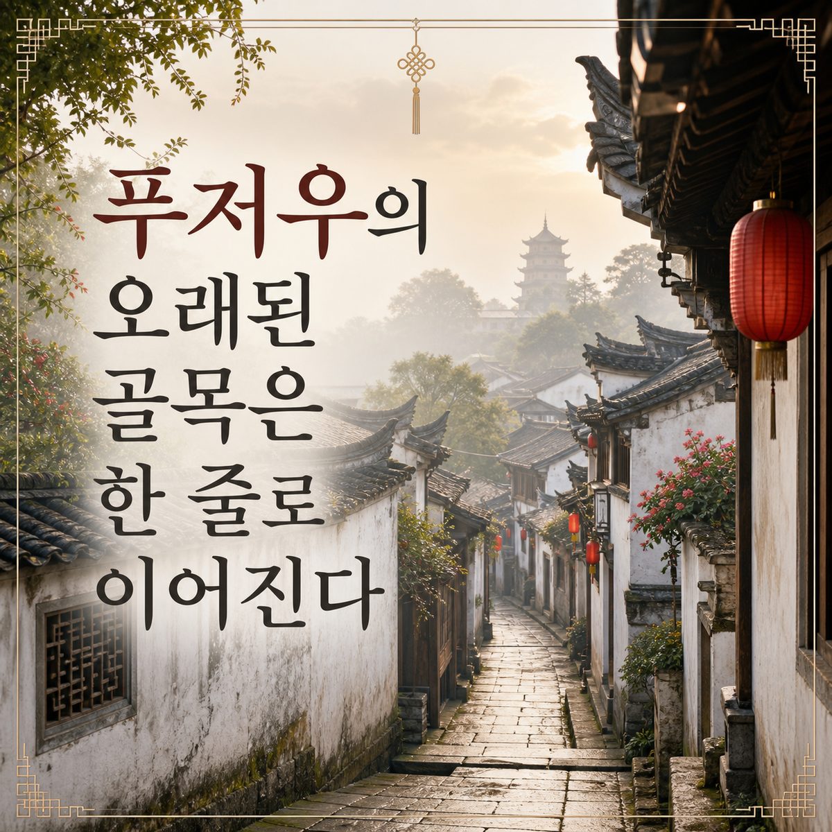 푸저우의 오래된 골목은 한 줄로 이어진다