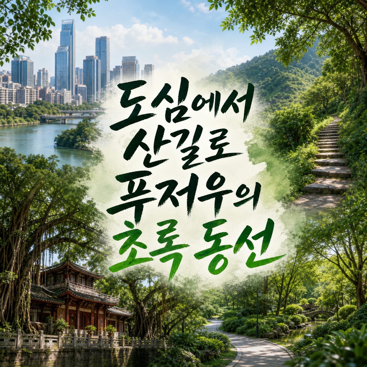 도심에서 산길로 넘어가는 푸저우의 초록 동선