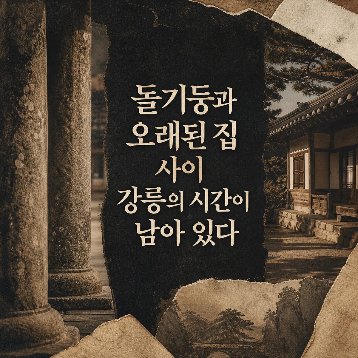 돌기둥과 오래된 집 사이 강릉의 시간이 남아 있다