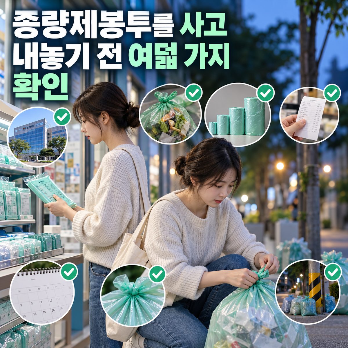 종량제봉투를 사고 내놓기 전 여덟 가지 확인