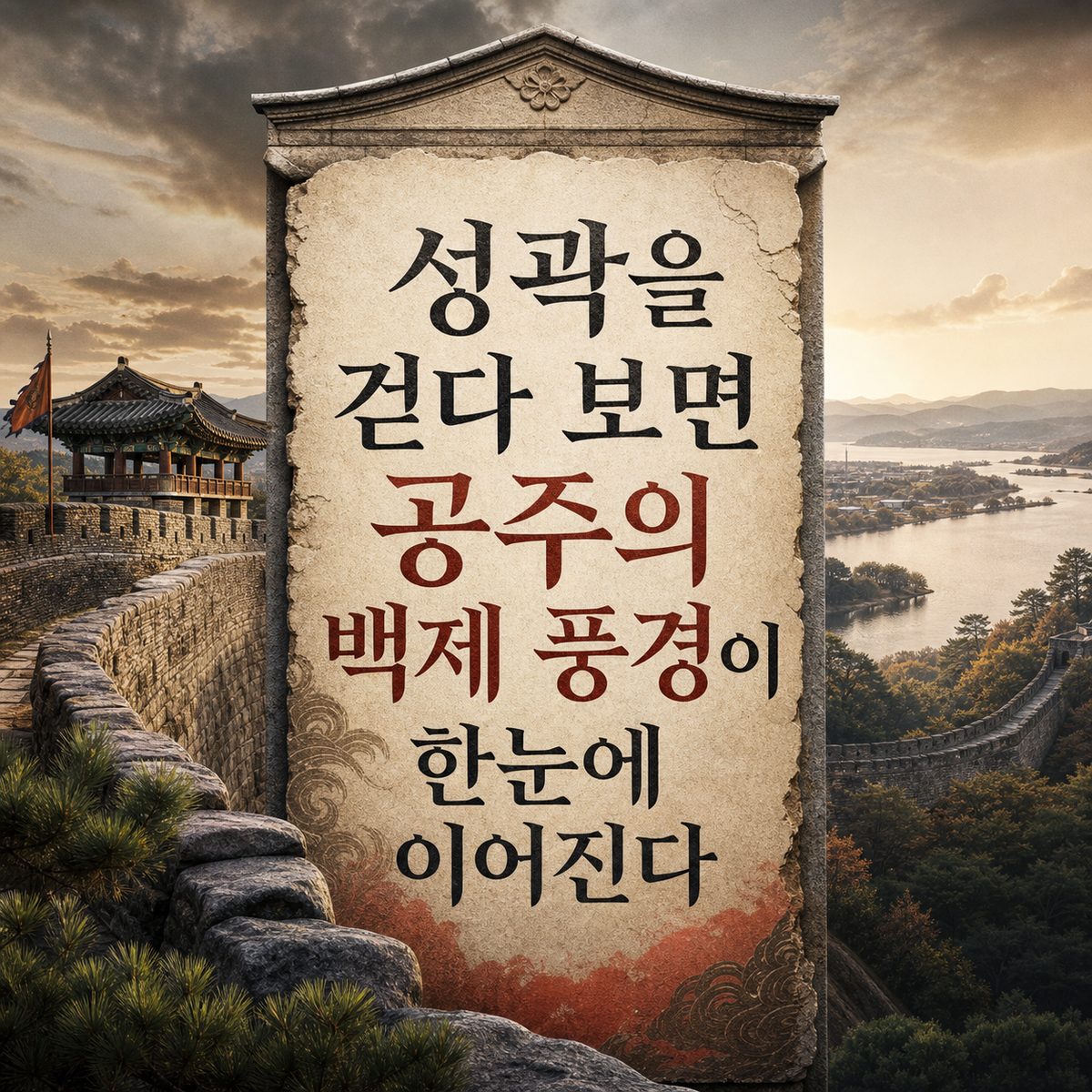 성곽을 걷다 보면 공주의 백제 풍경이 한눈에 이어진다