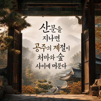 산문을 지나면 공주의 계절이 처마와 숲 사이에 머문다