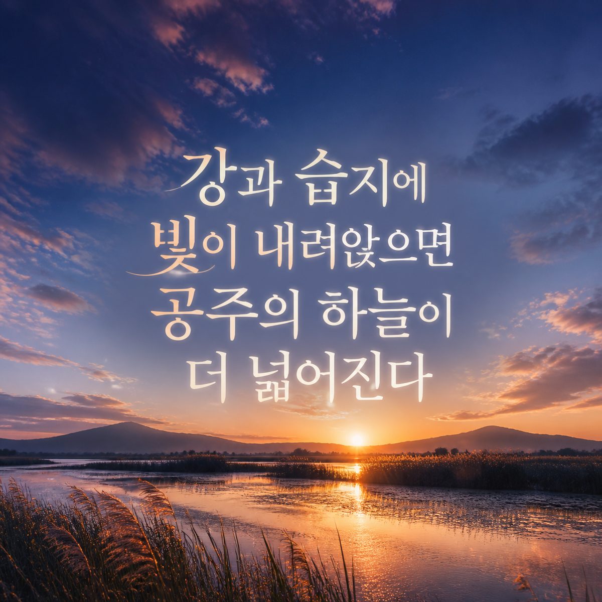 강과 습지에 빛이 내려앉으면 공주의 하늘이 더 넓어진다