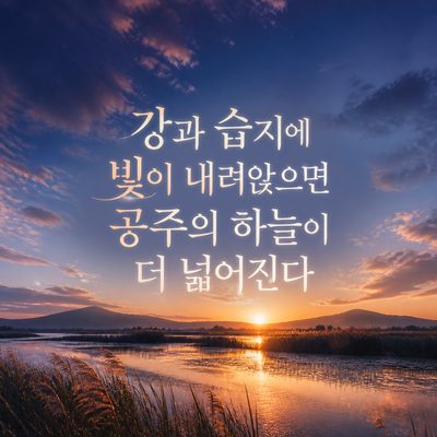 강과 습지에 빛이 내려앉으면 공주의 하늘이 더 넓어진다