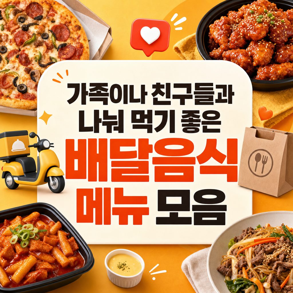 가족이나 친구들과 나눠 먹기 좋은 배달음식 메뉴 모음