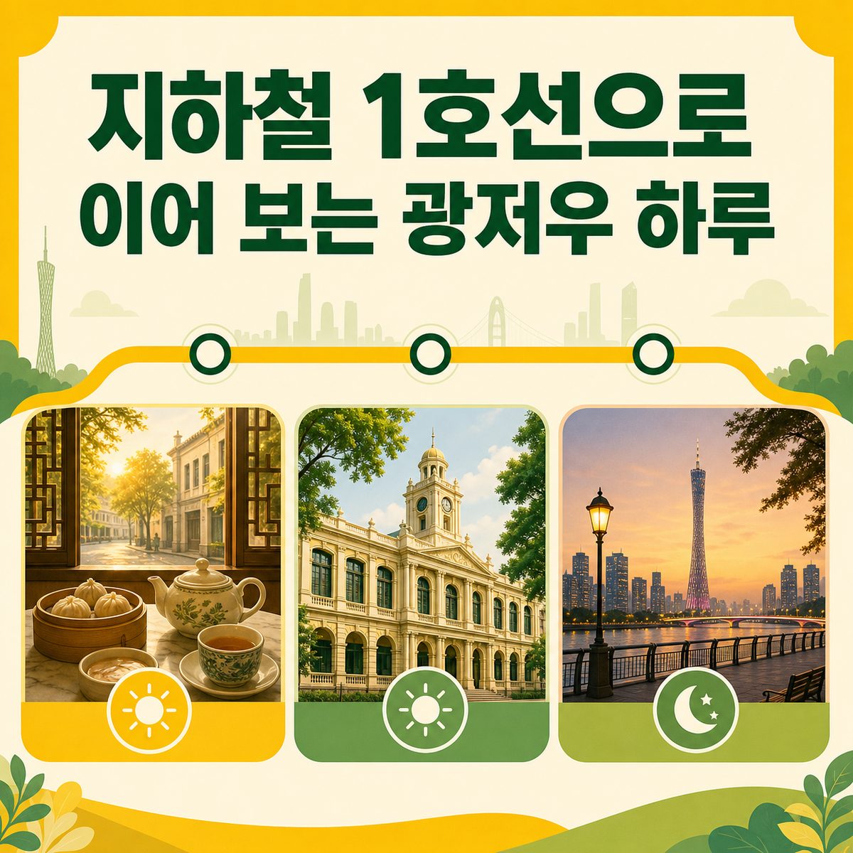지하철 1호선으로 이어 보는 광저우의 하루