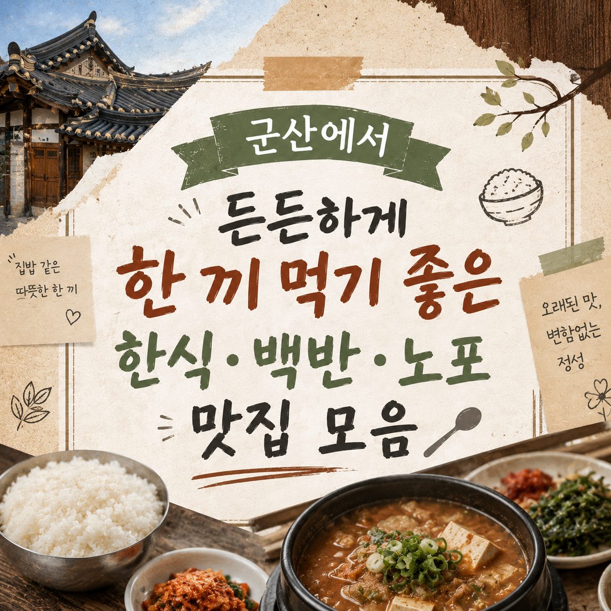 군산에서 든든하게 한 끼 먹기 좋은 한식·백반·노포 맛집 모음