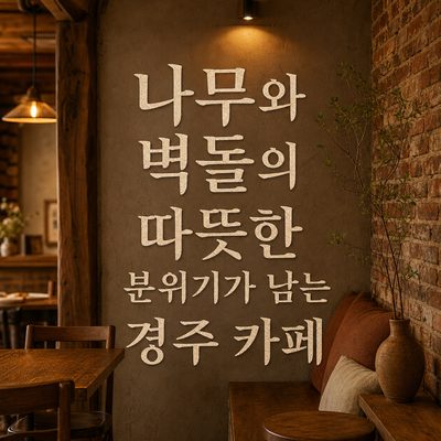 나무와 벽돌의 따뜻한 분위기가 남는 경주 카페