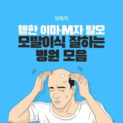 휑한 이마·M자 탈모, 모발이식 잘하는 병원 모음